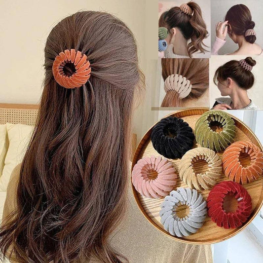 Velvet hair scrunchies in multiple colors, stylish women's hair accessories for ponytails and buns