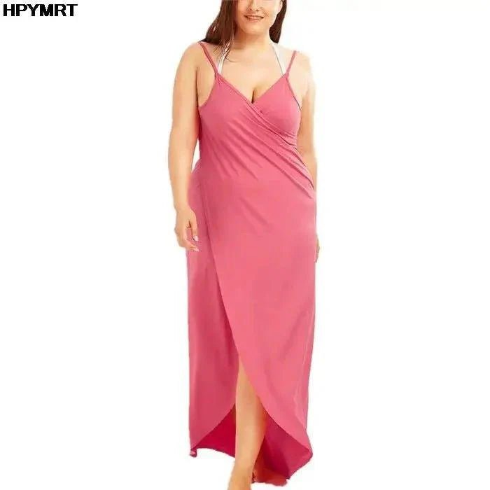 2022 5XL Summer Ladies Halter Dress Solid Color Sexy Suspenders Cross Sleeveless Ladies Clothes Beach Skirt Female Clothing Tops - Womans Fashion