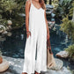 White striped wide-leg jumpsuit for women, perfect for summer fashion and beach outings