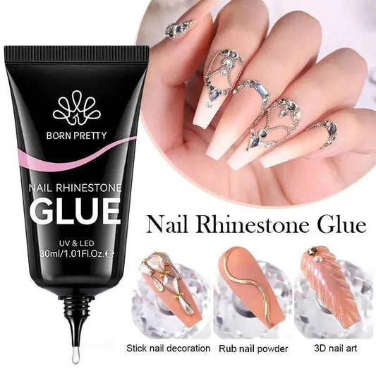Nail Rhinestone Glue for 3D nail art, stick decorations & powder, UV/LED cure, 30ml
