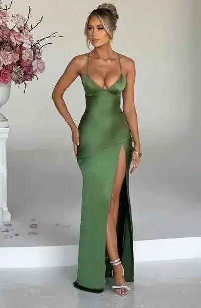 Avrilyaan Satin Backless Slim Sexy Dress Women 2024 Bodycon Long Summer Dress Mermaid Elegant NightClub Party Dresses Vestidos - Womans Fashion