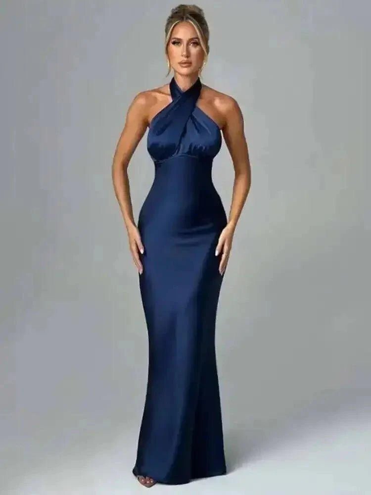 Avrilyaan Satin Backless Slim Sexy Dress Women 2024 Bodycon Long Summer Dress Mermaid Elegant NightClub Party Dresses Vestidos - Womans Fashion