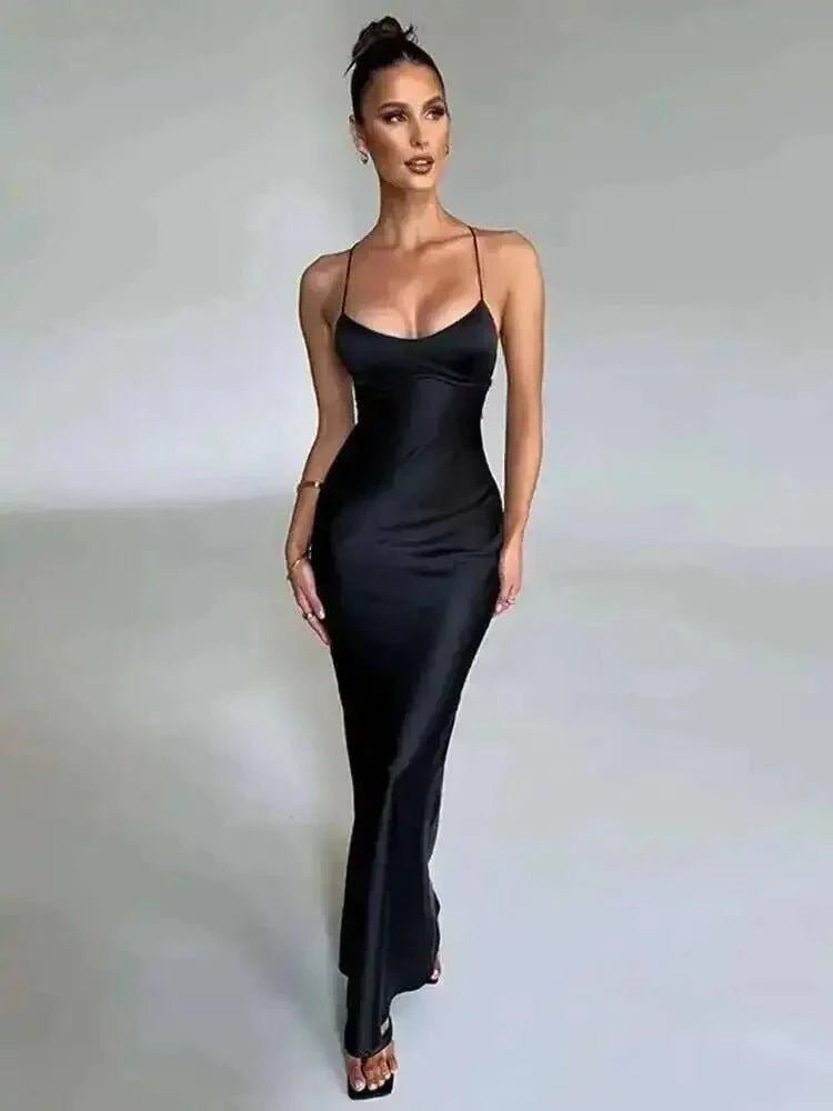 Avrilyaan Satin Backless Slim Sexy Dress Women 2024 Bodycon Long Summer Dress Mermaid Elegant NightClub Party Dresses Vestidos - Womans Fashion