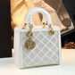 Elegant white crystal-embellished handbag with gold hardware, perfect for women's fashion and luxury style.