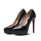 Black high heel pumps with red soles, women's fashion footwear for elegant style