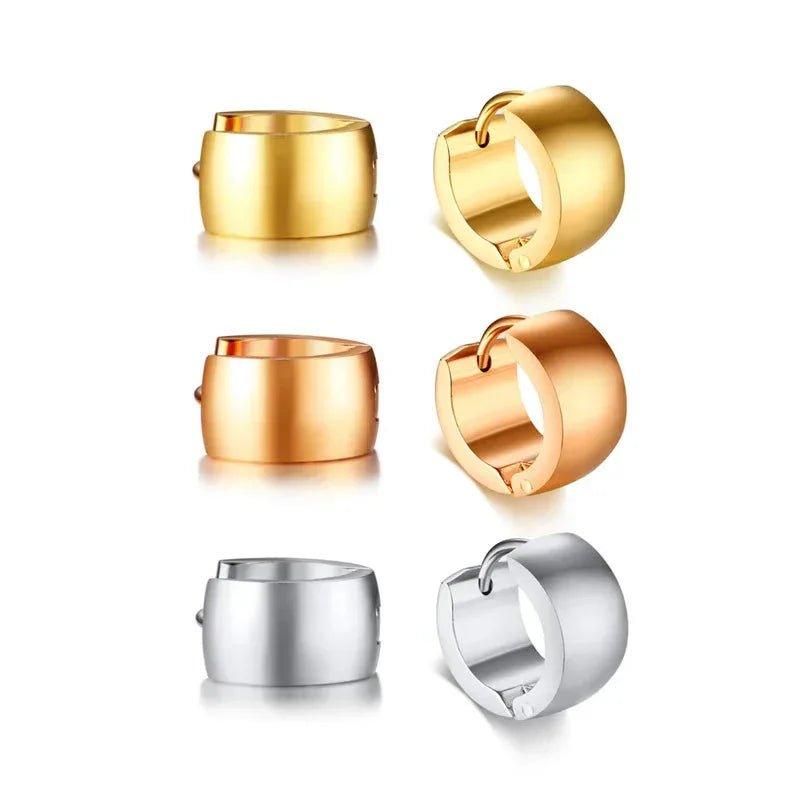 Gold, rose gold, and silver hoop earrings for women's fashion