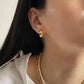 Gold hoop earring with pearl necklace, women's fashion jewelry