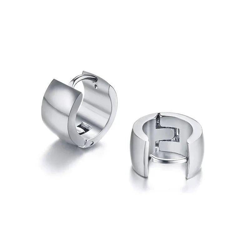 Silver hoop earrings for women, modern minimalist fashion jewelry