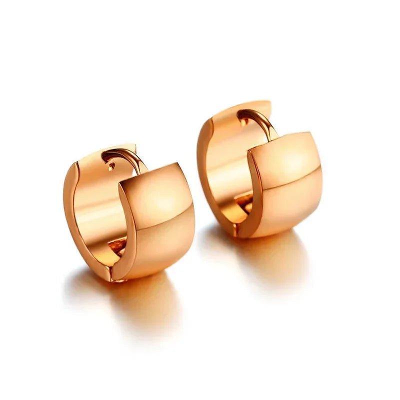 Rose gold hoop earrings for women, stylish fashion jewelry