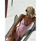 Print Deep V Neck One Piece Swimsuit Women Swimwear Bodysuit Monokini High Leg Swim Suit Bathing Suit Beachwear - Womans Fashion