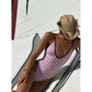 Print Deep V Neck One Piece Swimsuit Women Swimwear Bodysuit Monokini High Leg Swim Suit Bathing Suit Beachwear - Womans Fashion