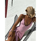 Print Deep V Neck One Piece Swimsuit Women Swimwear Bodysuit Monokini High Leg Swim Suit Bathing Suit Beachwear - Womans Fashion