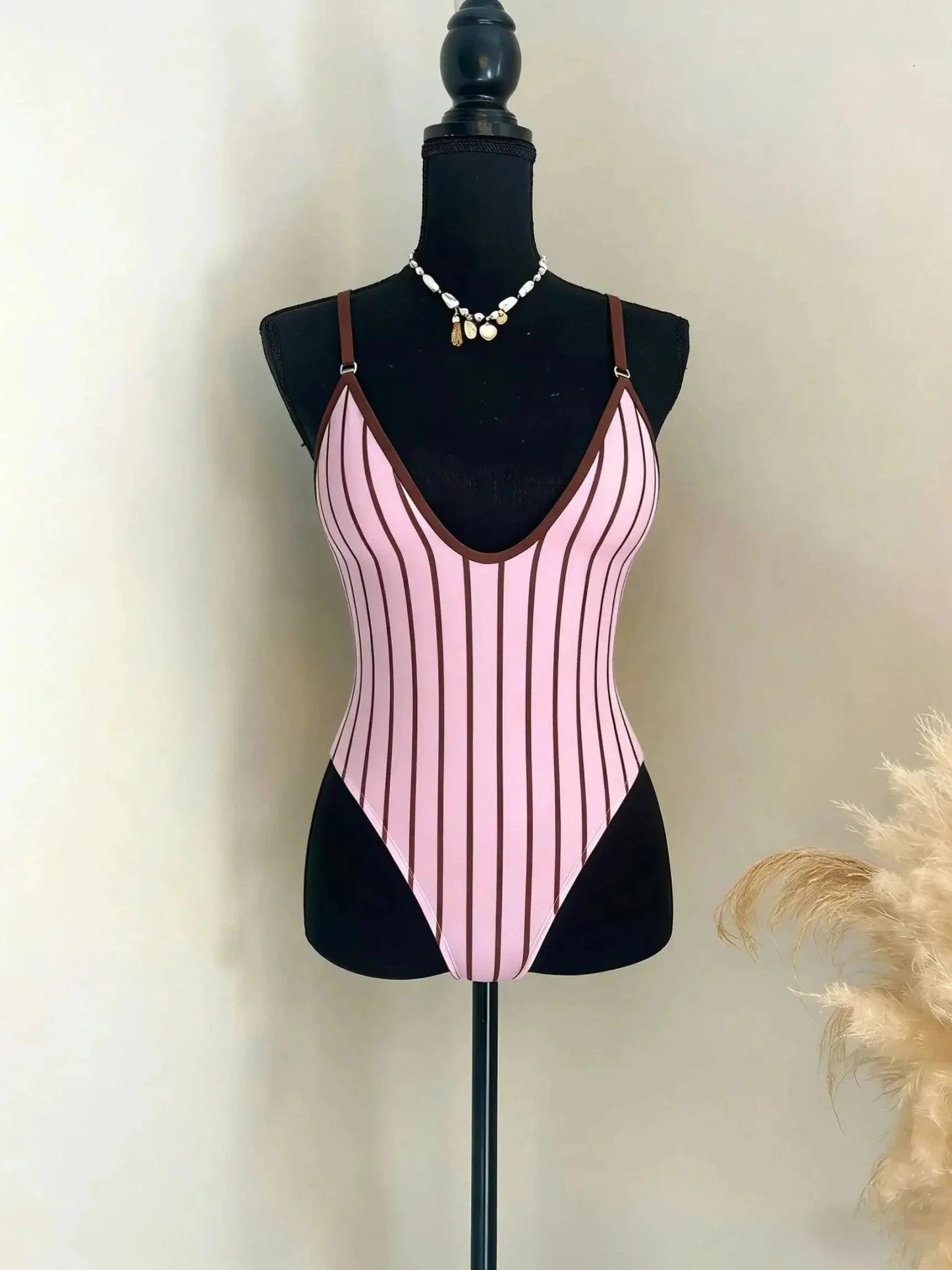 Print Deep V Neck One Piece Swimsuit Women Swimwear Bodysuit Monokini High Leg Swim Suit Bathing Suit Beachwear - Womans Fashion