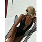 Print Deep V Neck One Piece Swimsuit Women Swimwear Bodysuit Monokini High Leg Swim Suit Bathing Suit Beachwear - Womans Fashion