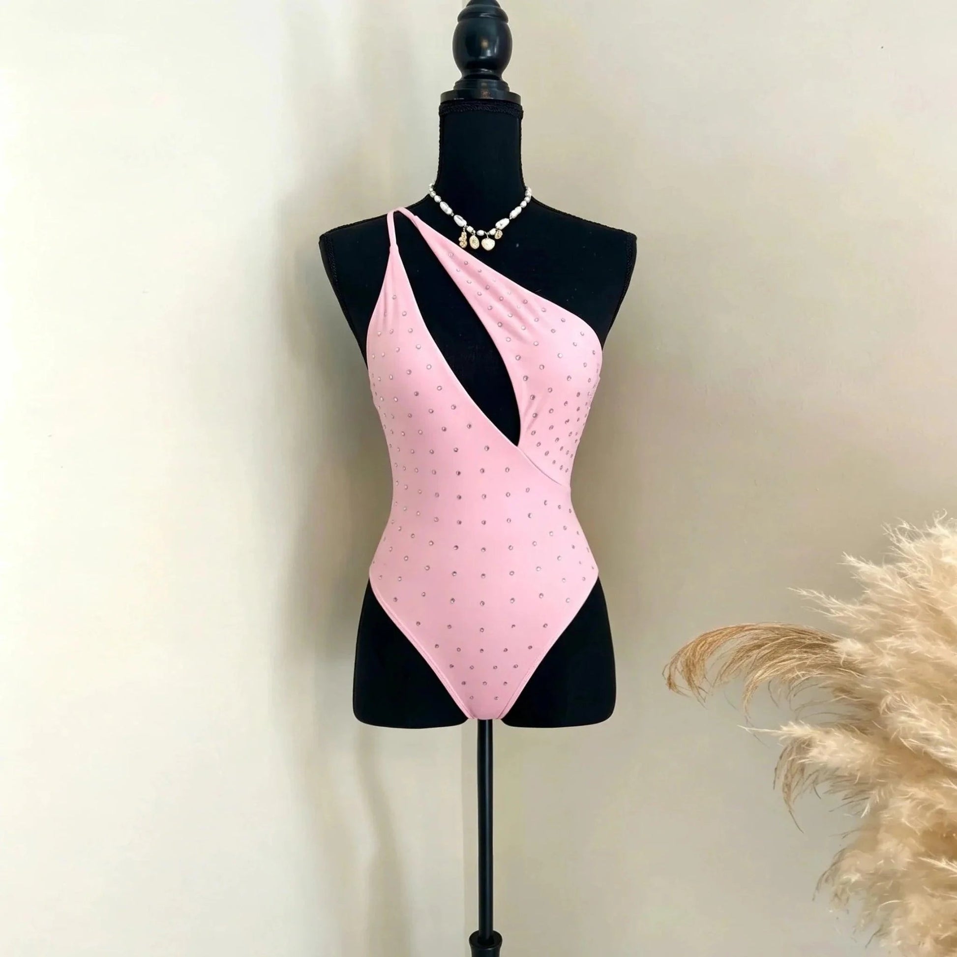 Rhinestones Swimsuit Bikini Swimwear Swimsuit Women Separates Swimwear Two Piece Side Straps Swimsuit Bathing Suit - Womans Fashion