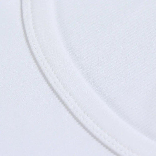 White women's fashion top with clean stitching detail