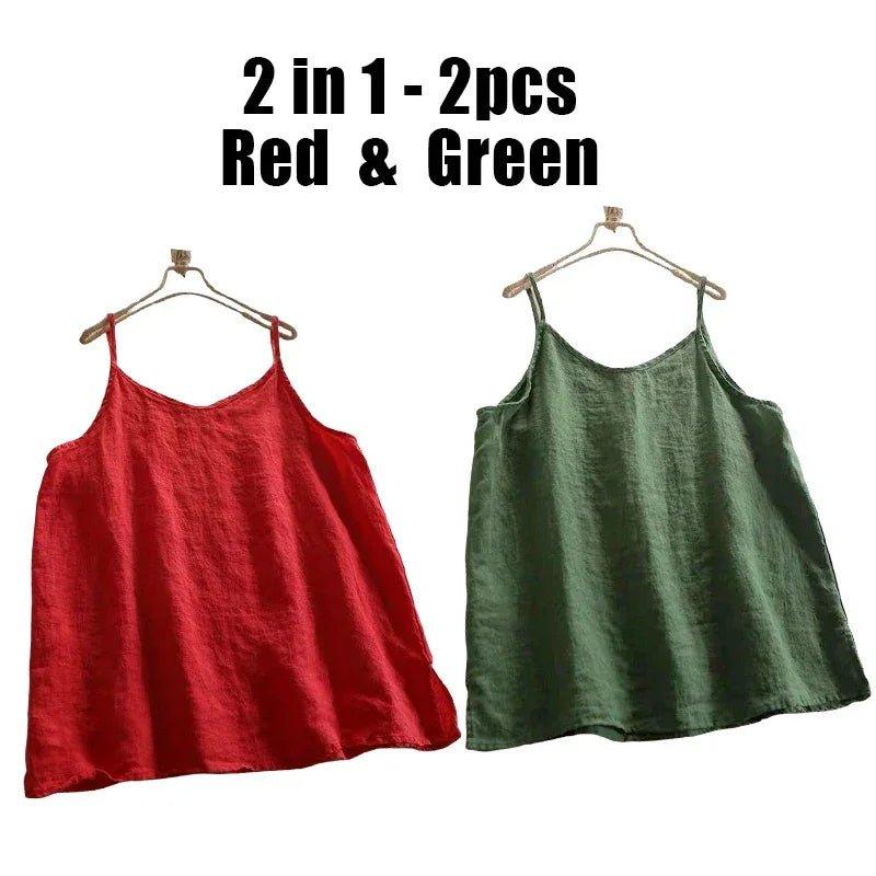 Summer Simple All - match Top Loose Thin Camisole Solid V - neck Vest Women Clothing Sleeveless Casual Highstreet Holiday T-shirt - Womans Fashion
