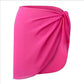Vibrant pink women's wrap skirt with side knot detail, stylish fashion apparel