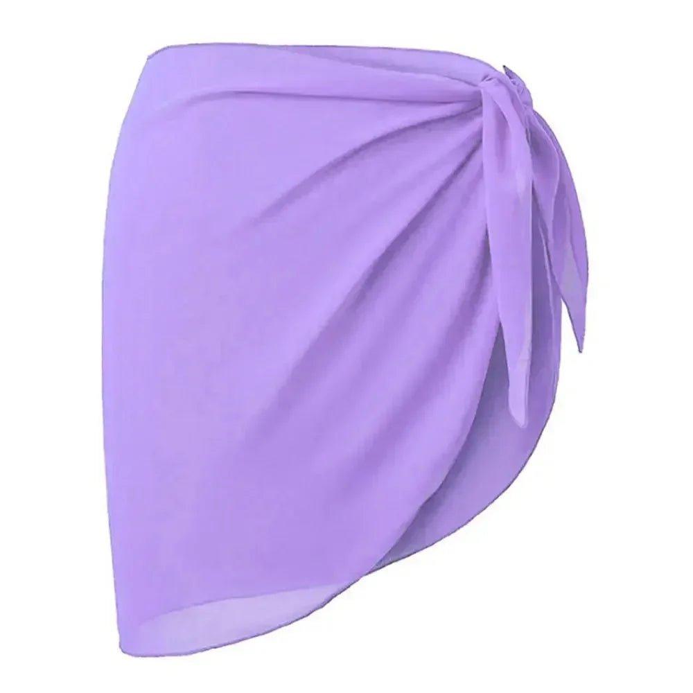 Lavender wrap skirt with side tie, women's fashion