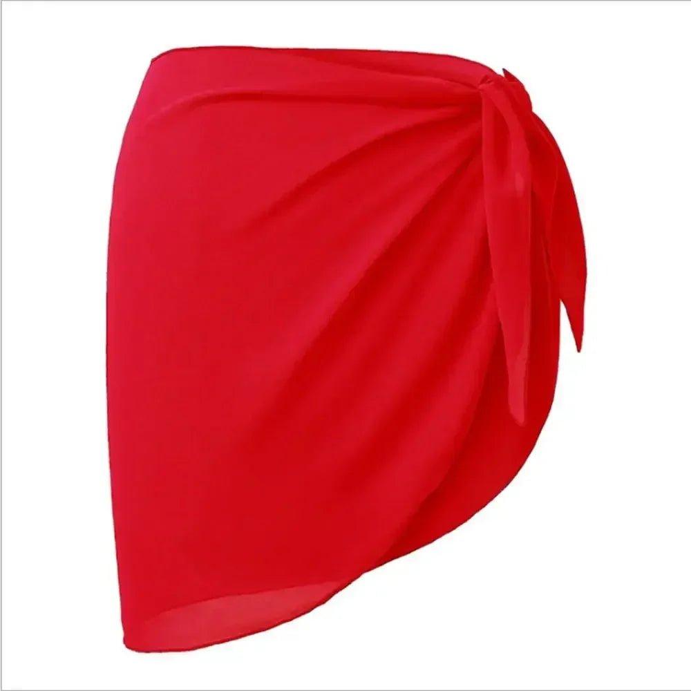 Red women's wrap skirt with side tie, stylish fashion skirt for casual wear