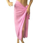 Pink wrap skirt with side slit, stylish women's fashion
