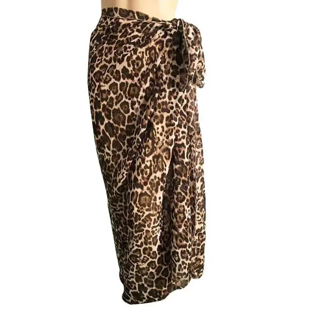 Leopard print wrap skirt for women, stylish fashion wear