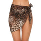 Leopard print wrap skirt for women, stylish beach cover-up with side tie detail