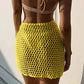 Women Beach Skirt Hollowed Solid Black White Yellow Green Knitted Mini Skirt For Women Summer Vacation Seaside Cover - Up Skirt - Womans Fashion