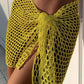 Women Beach Skirt Hollowed Solid Black White Yellow Green Knitted Mini Skirt For Women Summer Vacation Seaside Cover - Up Skirt - Womans Fashion