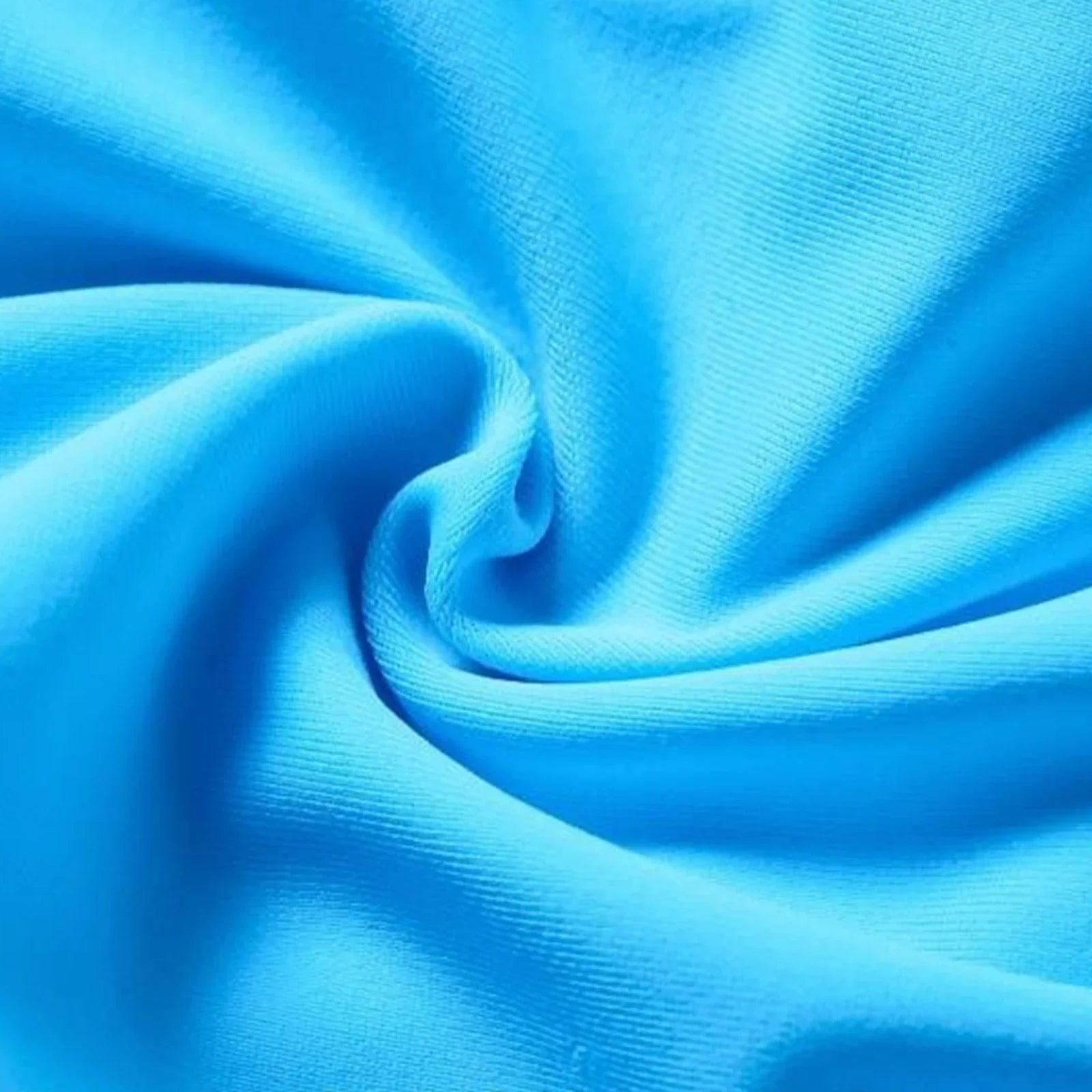 Soft blue fabric swirled for women's fashion clothing