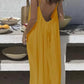 Yellow backless maxi dress for women, summer fashion, beach style, flowy sundress