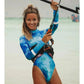 Women's Swimsuit 2024 Long Sleeve Rash Guard Bikini Surfing Suit One Piece Bodysuit Print Brasileño Push up Monokini Swimwear - Womans Fashion